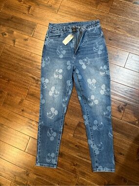 HerUniverse x Disney Women’s High-Rise Blue Mickey Print Jeans